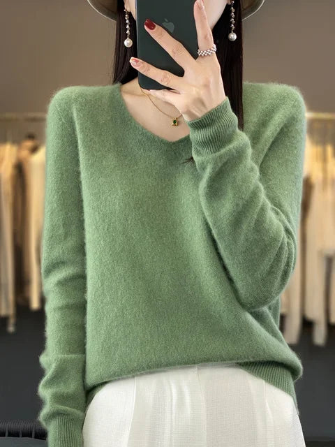 Martine | Pull Col V Maille Douce
