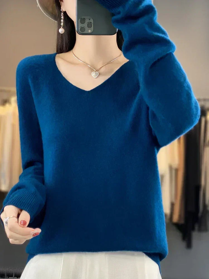Martine | Pull Col V Maille Douce