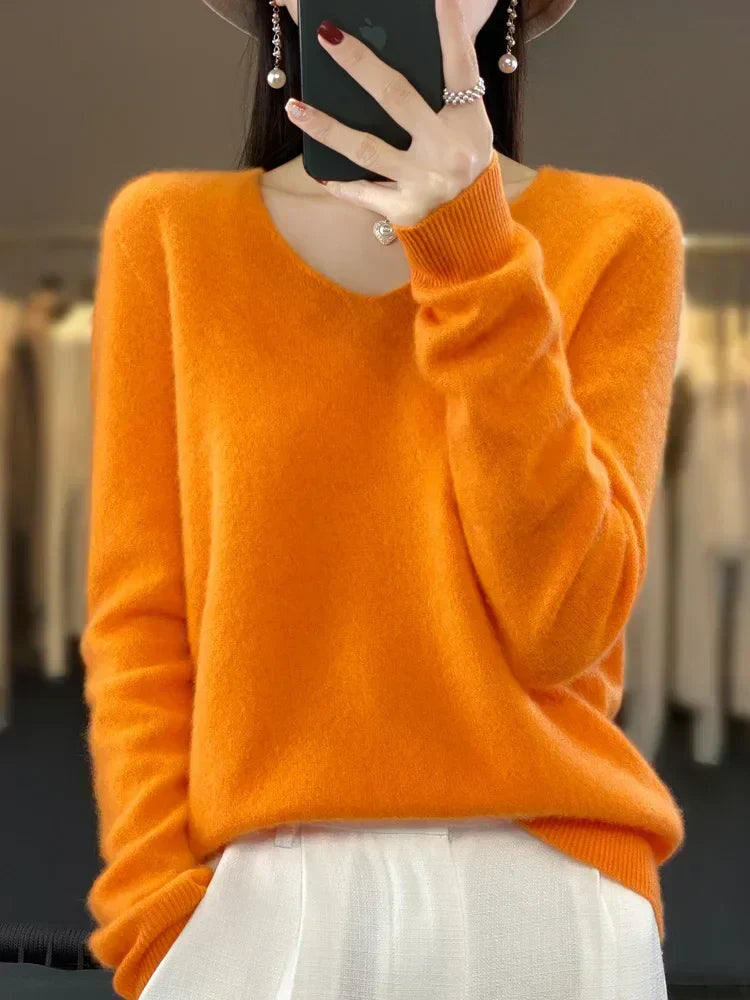 Martine | Pull Col V Maille Douce