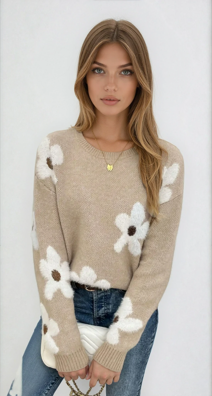 Daisy | Pull en maille à motif floral