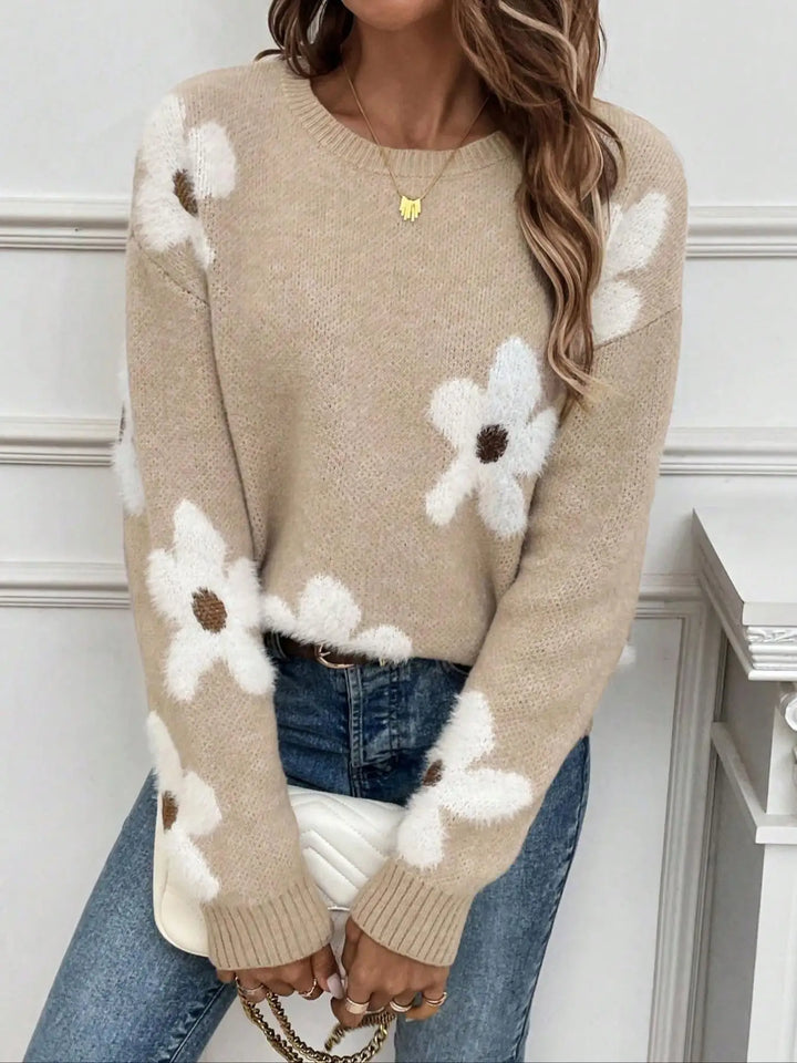 Daisy | Pull en maille à motif floral