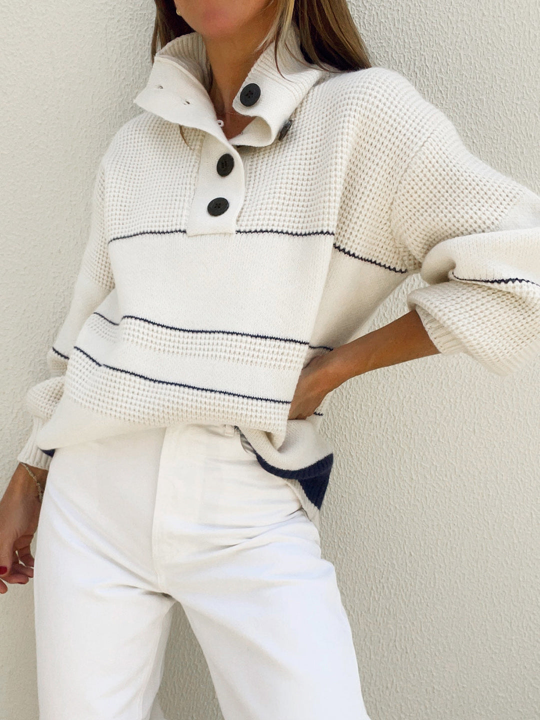 Tallulah | Pull en maille à col boutonné