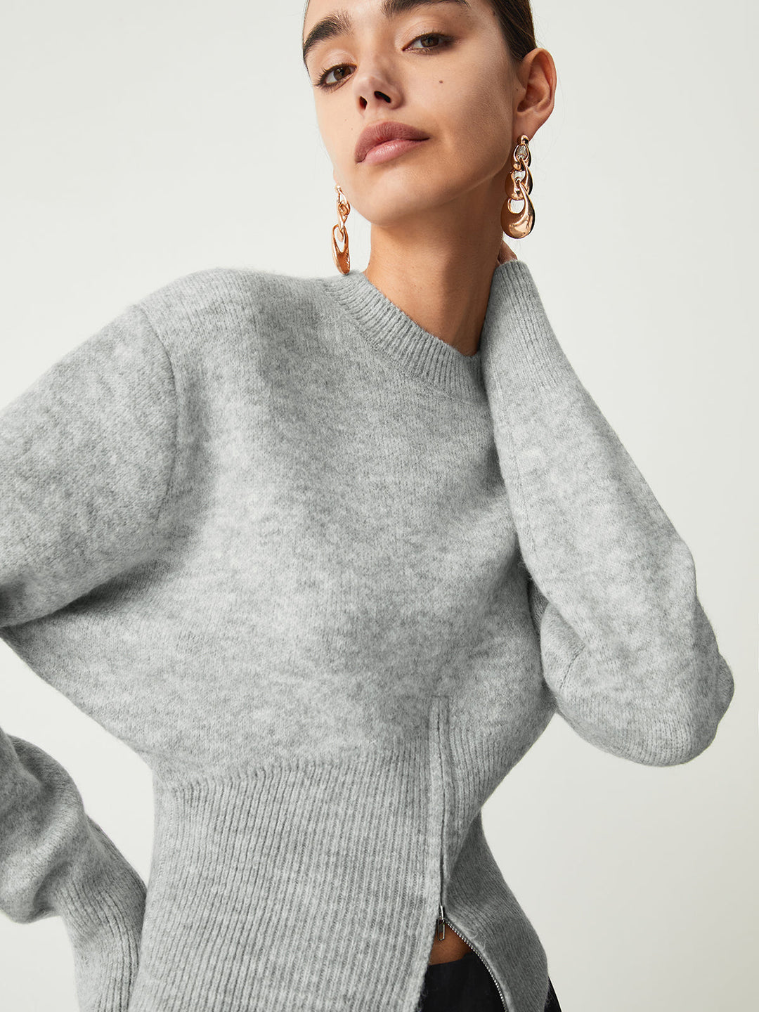 Rosalind | Pull en maille doux à demi-zip