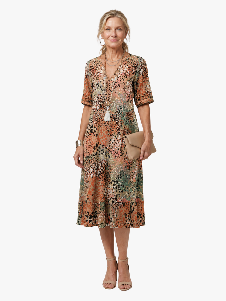 Amélie™ | Robe Midi Imprimée Intemporelle
