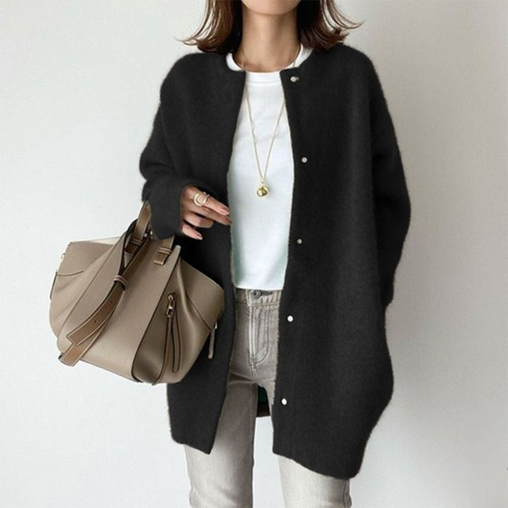 Léa | Cardigan Long Sans Col