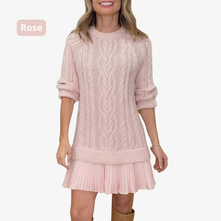 Robe Pull Torsadée Femme Chaude | Automne & Hiver