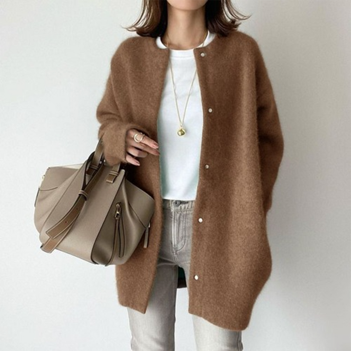 Léa | Cardigan Long Sans Col