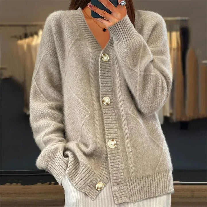 Léna | Cardigan Boutonné à Manches Longues