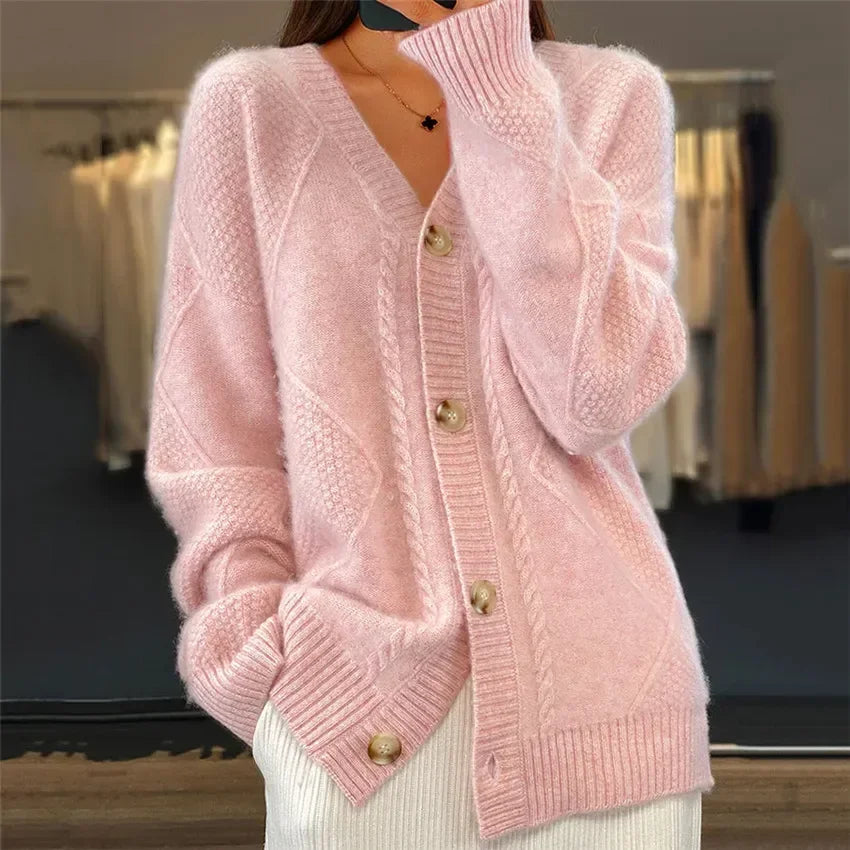 Léna | Cardigan Boutonné à Manches Longues
