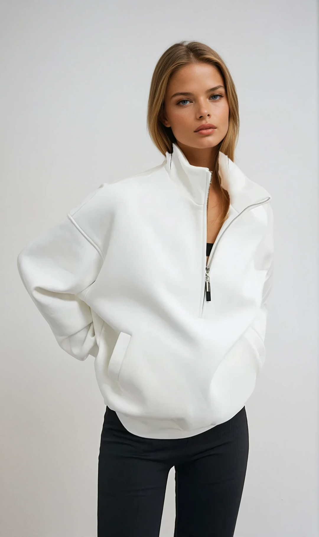 Evangeline | Pull décontracté à demi-zip