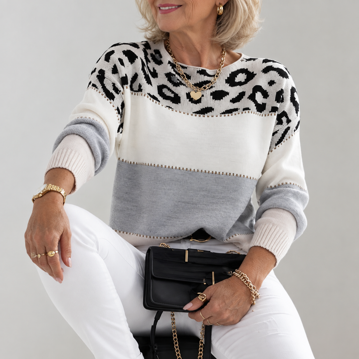 Margot | Pull Maille Imprimé Léopard