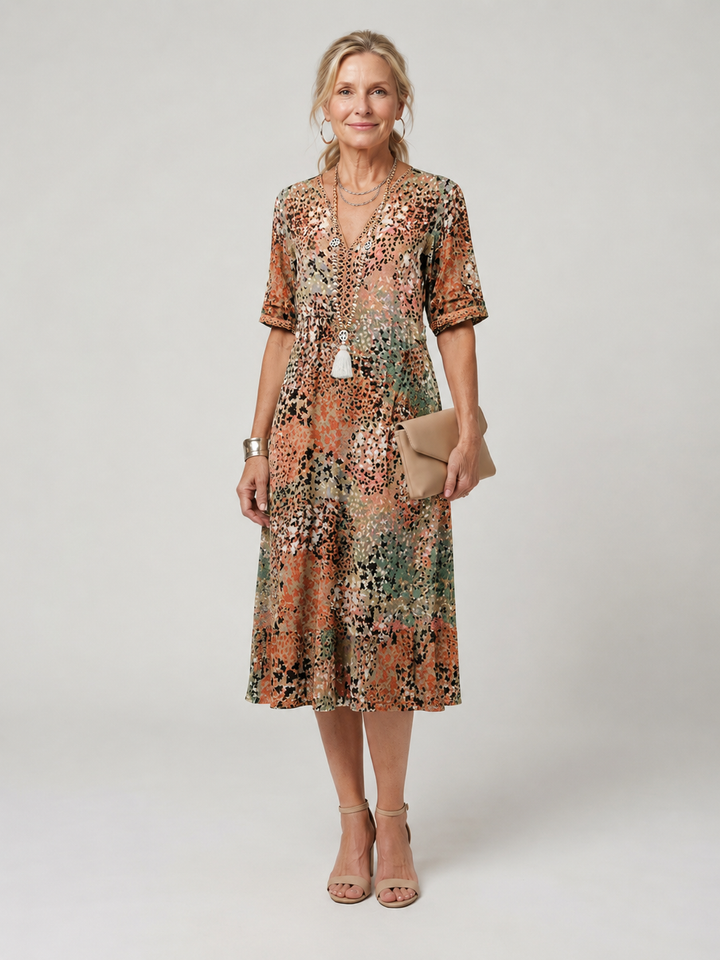 Amélie™ | Robe Midi Imprimée Intemporelle