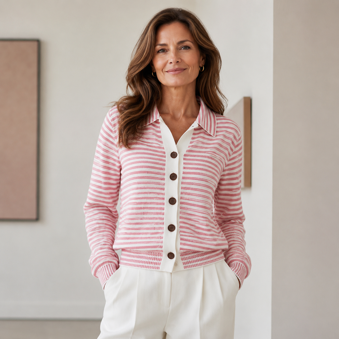 Wren™ | Cardigan en Maille Rayé