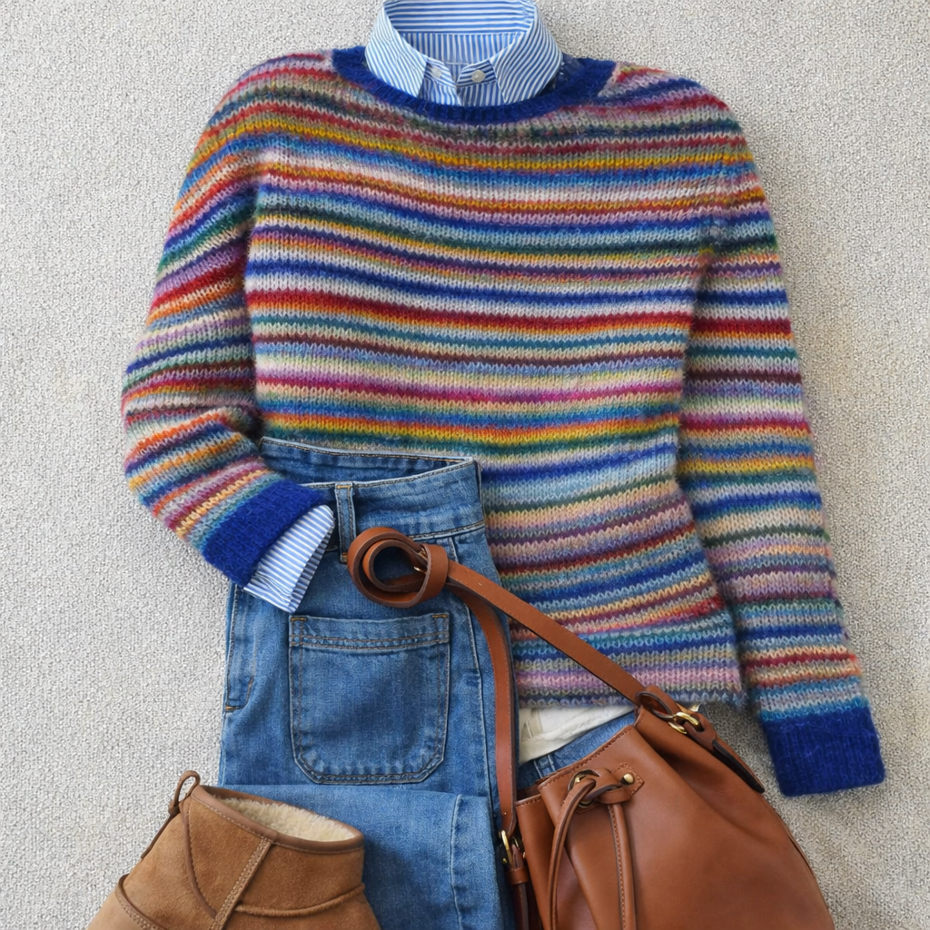 DELACROIX | Pull Maille Rayures Multicolores Isabelle