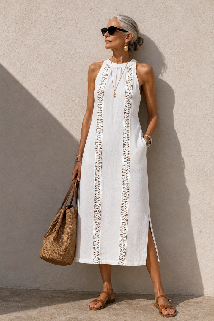 Jimena™ | Robe Midi à Détails Brodés