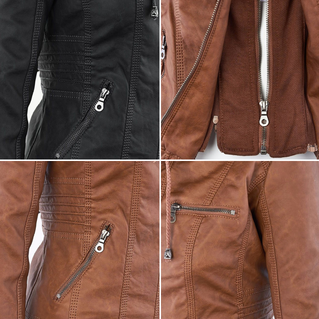 Callista | Veste moto élégante à capuche