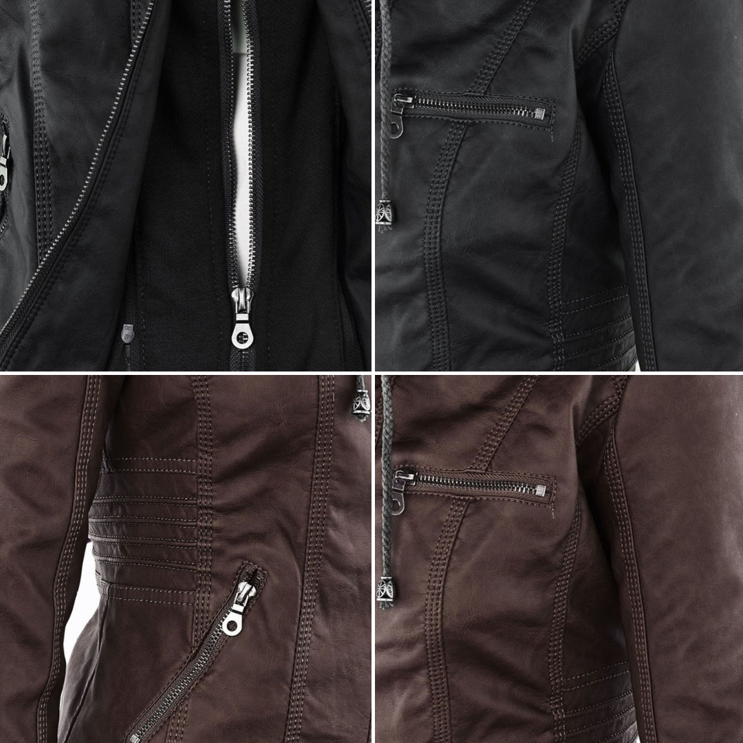 Callista | Veste moto élégante à capuche