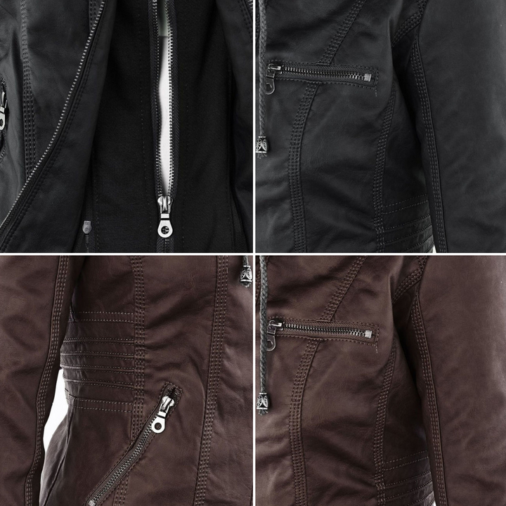 Callista | Veste moto élégante à capuche
