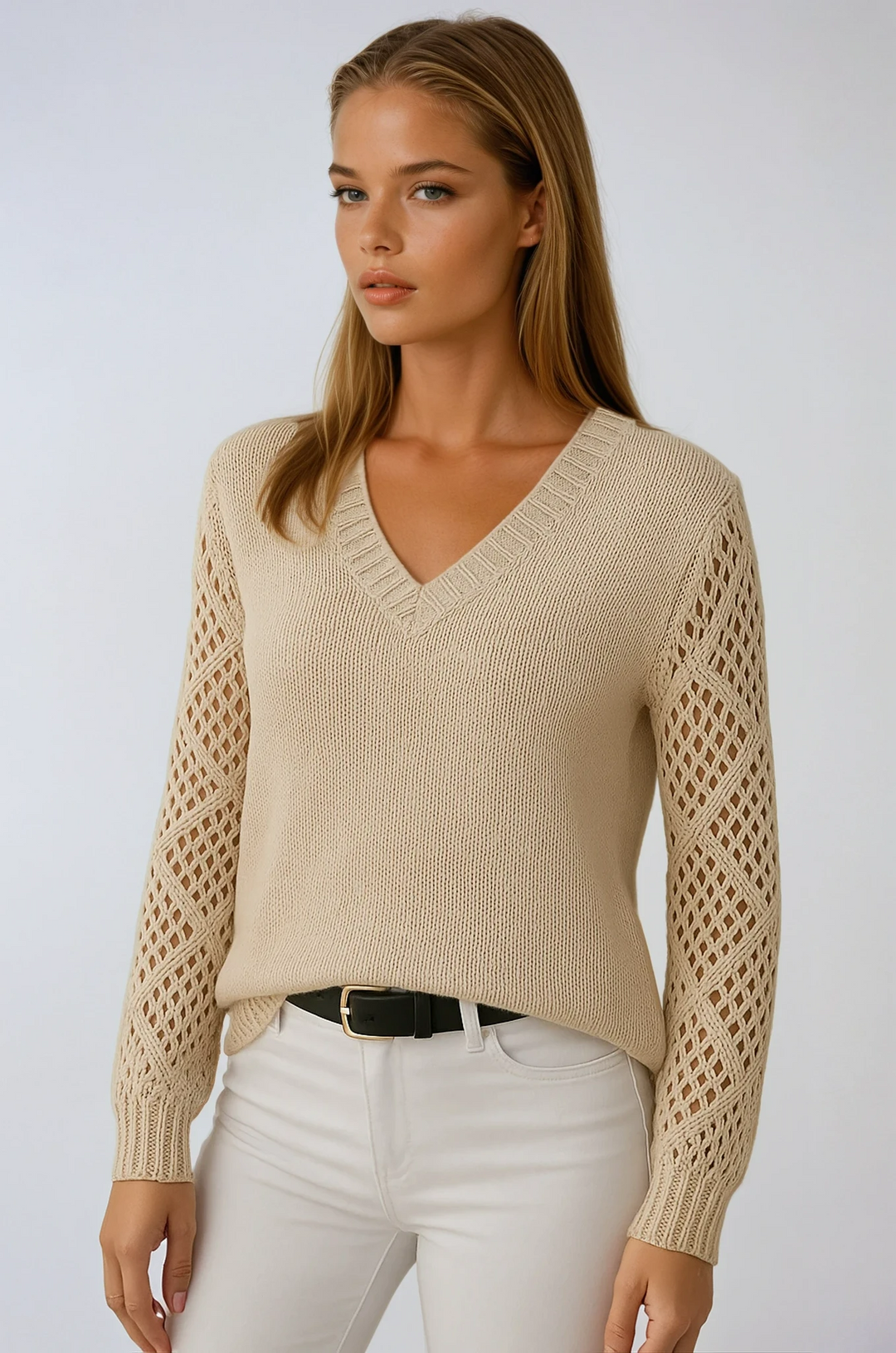 Claudia | Pull en maille ajourée