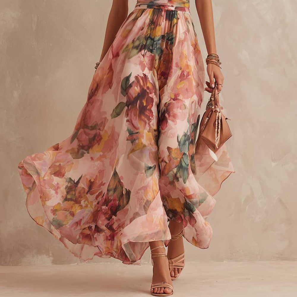 Maria | Élégante robe fleurie à une épaule