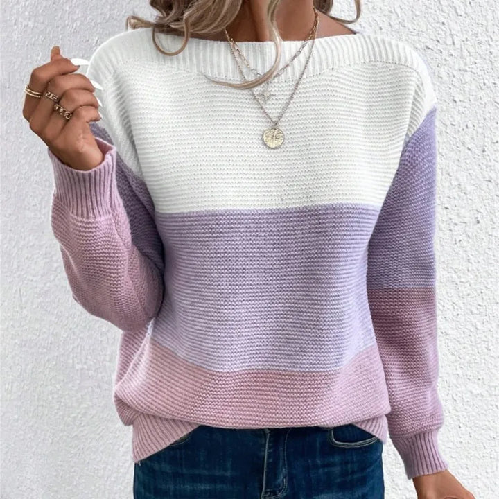 Carys | Pull bicolore à encolure bateau