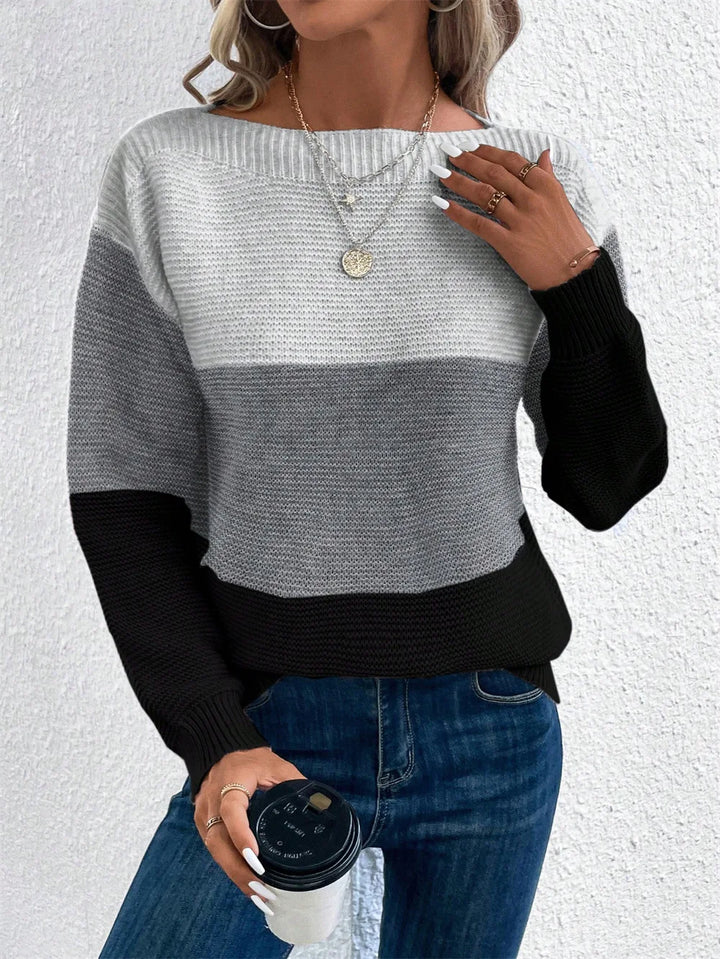 Carys | Pull bicolore à encolure bateau