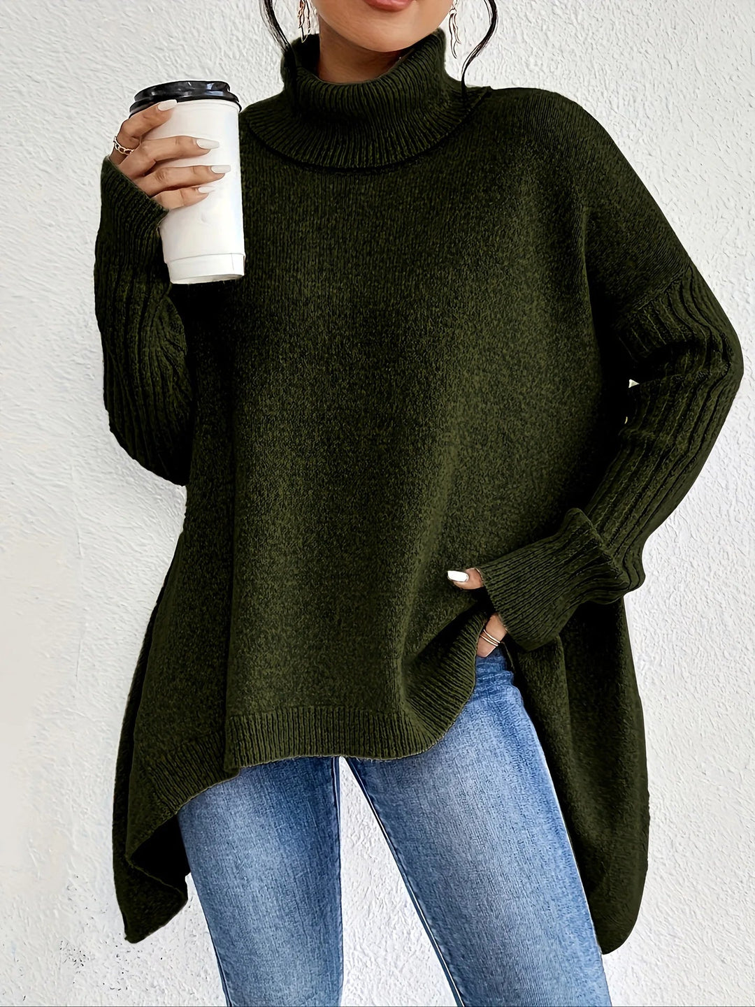 Rosaline | Pull à col roulé décontracté