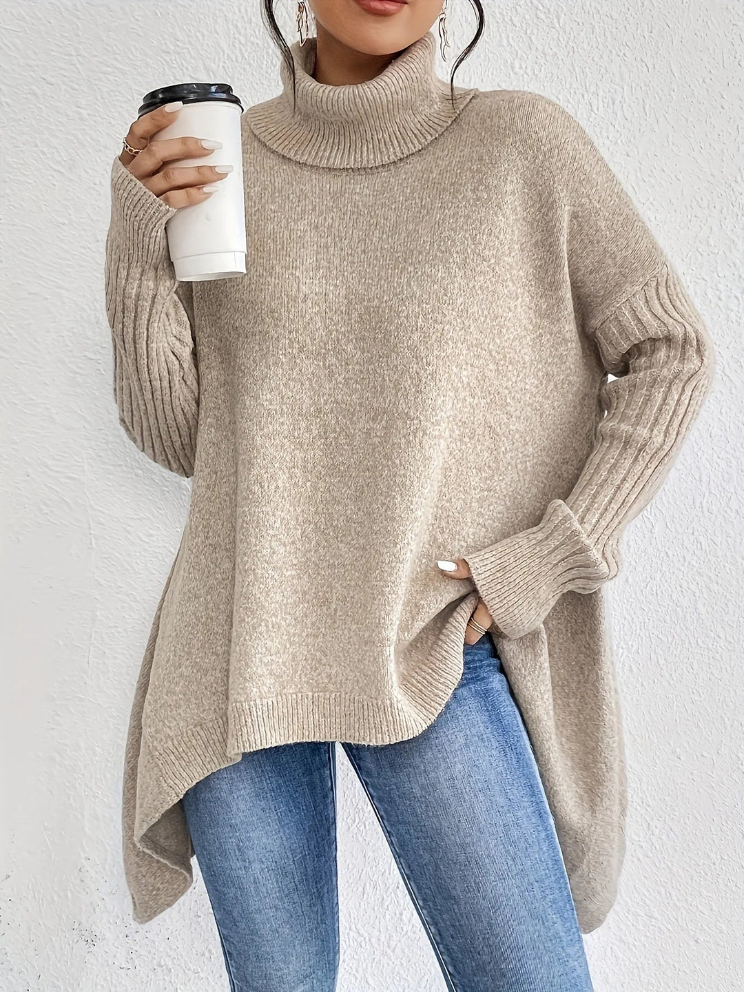 Rosaline | Pull à col roulé décontracté