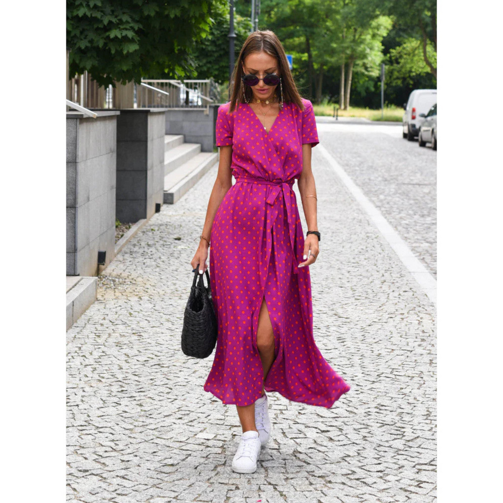 Floriana | Robe Maxi Portefeuille à Imprimé Botanique