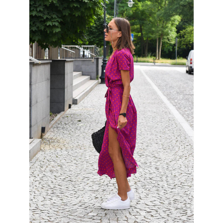 Floriana | Robe Maxi Portefeuille à Imprimé Botanique