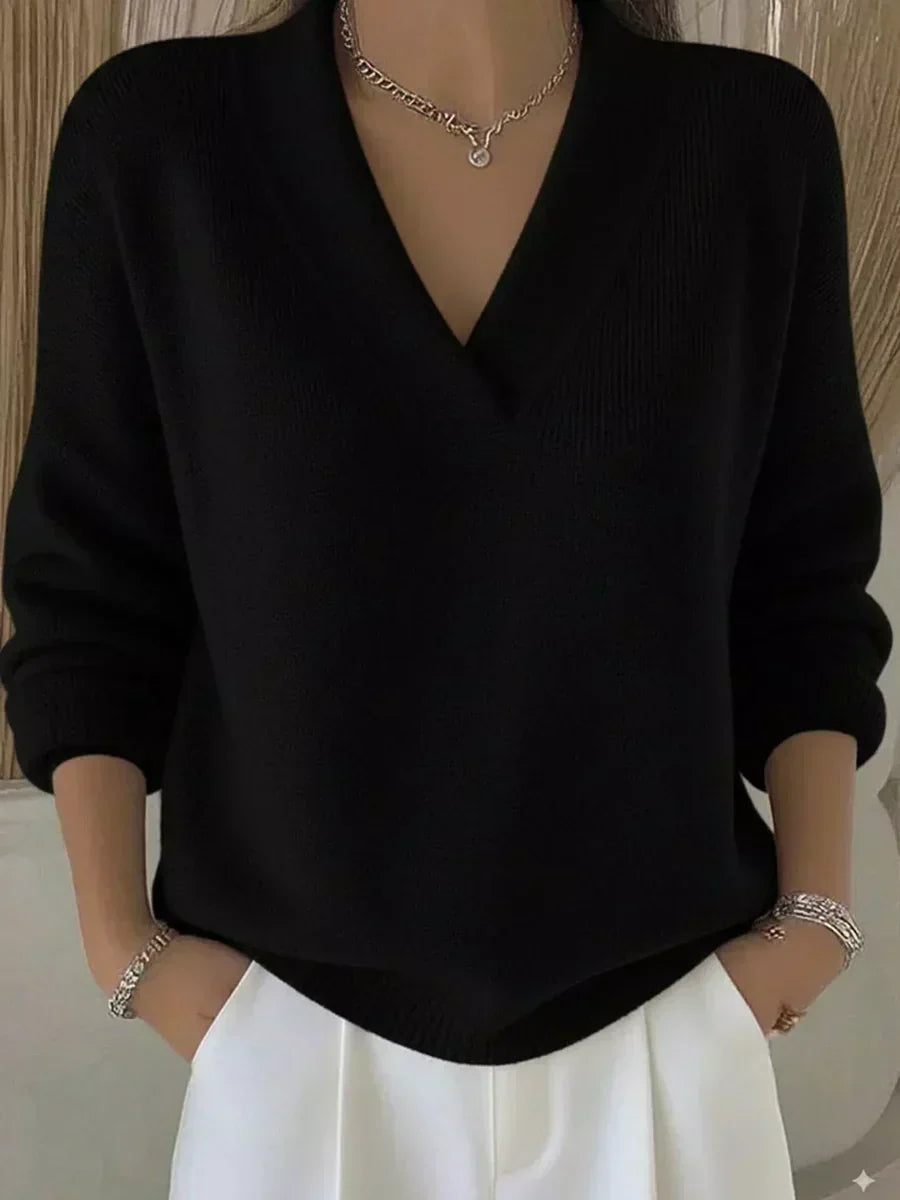 Violette | Pull Ample avec Col en V