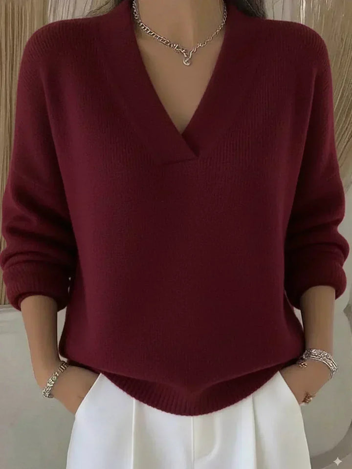 Violette | Pull Ample avec Col en V