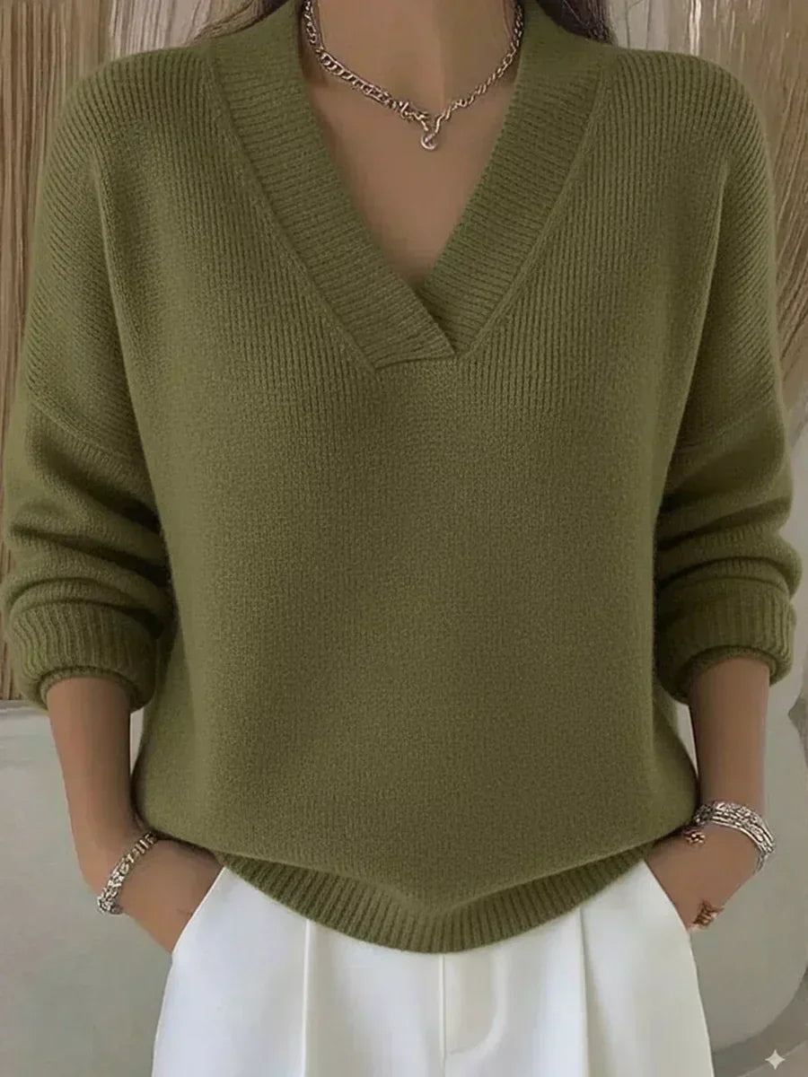 Violette | Pull Ample avec Col en V