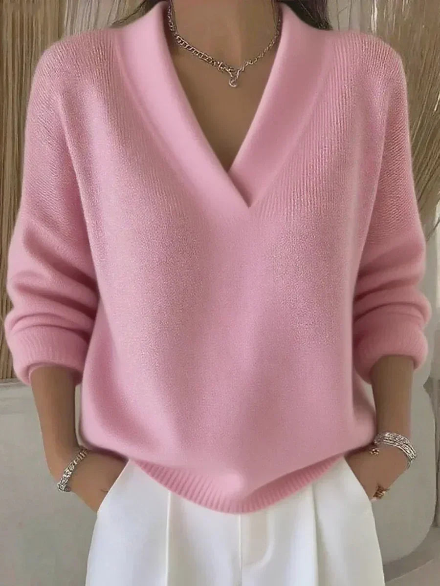 Violette | Pull Ample avec Col en V