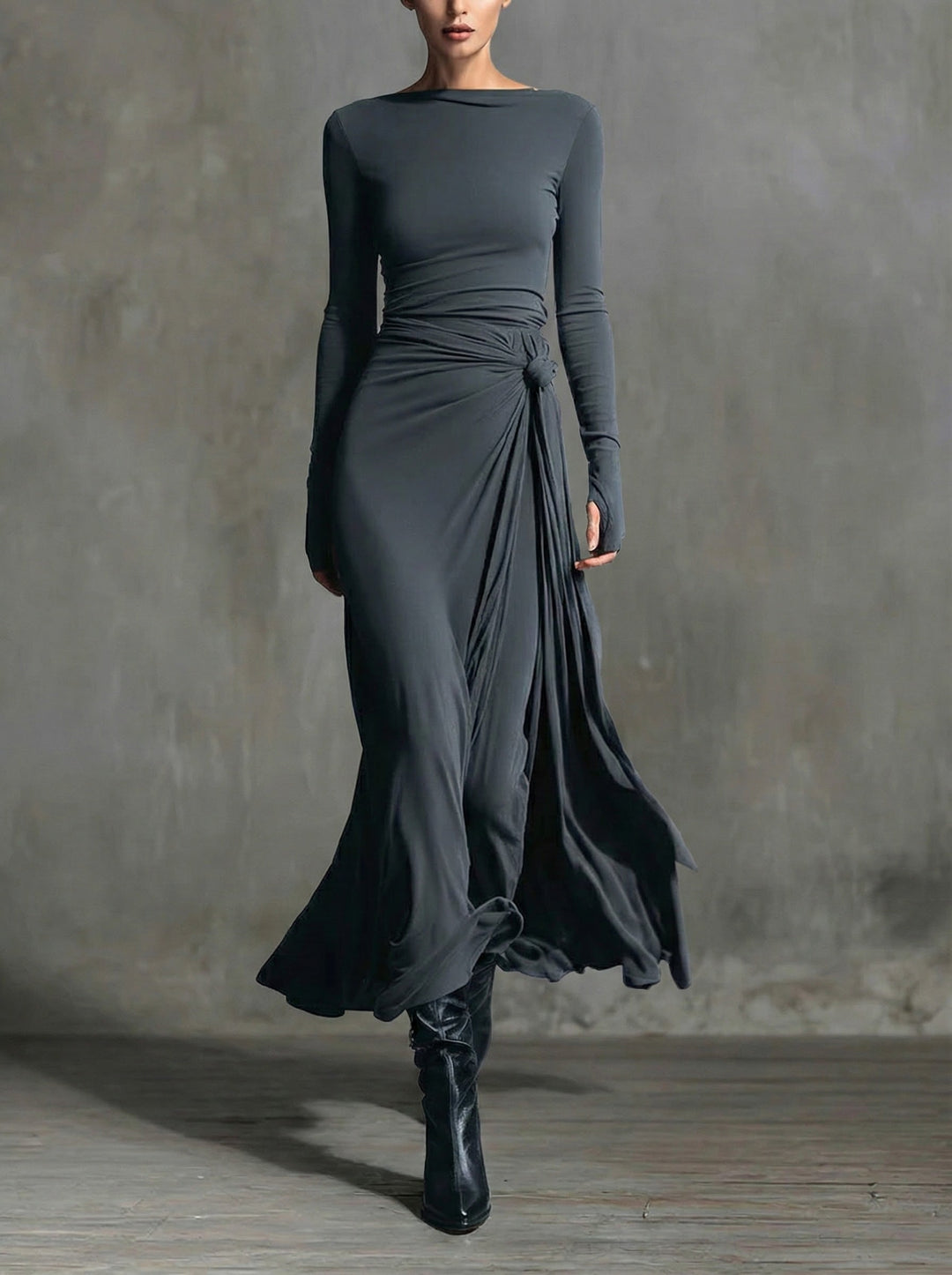 Naomie | Robe Maxi à Nœud Latéral