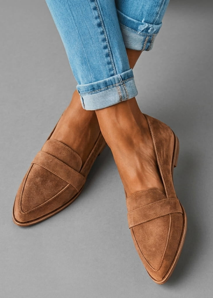 Élodie – Élégants mocassins plats en suédine douce et souple