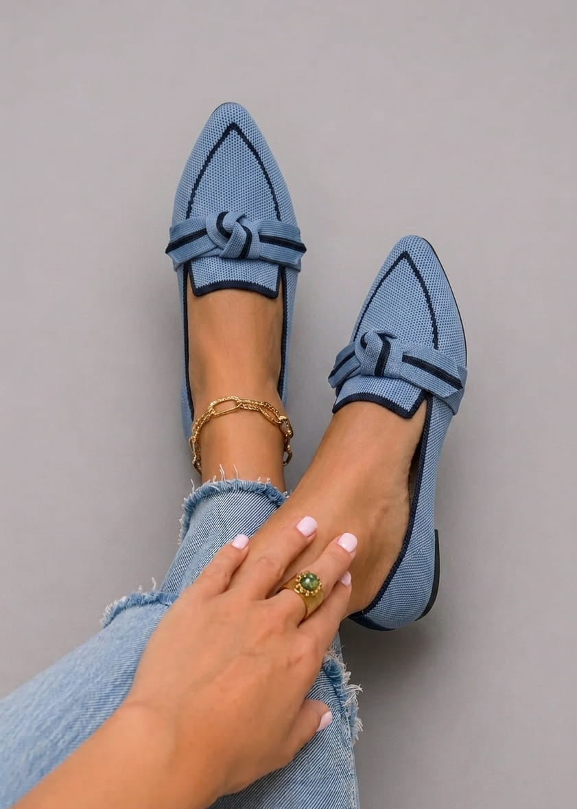 Marceline – Mocassins plats confortables avec élégant nœud tressé