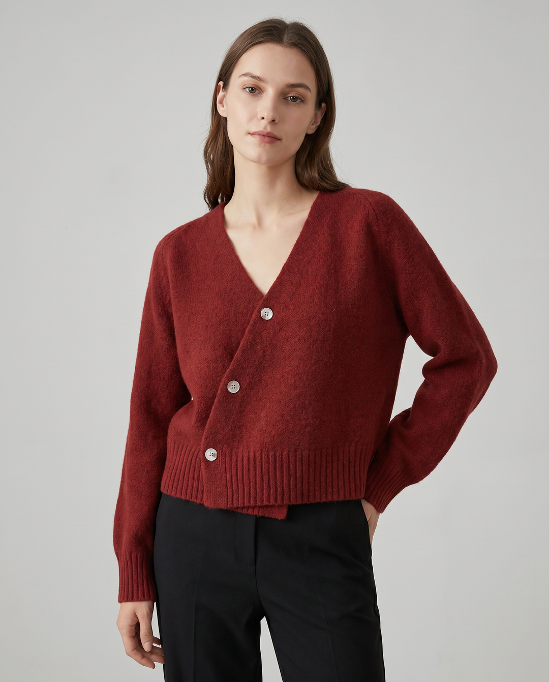Estelle | Cardigan à col V et boutonnage croisé