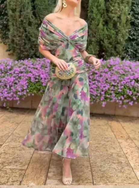 Delphine™ | Robe Longue en Chiffon Élégante