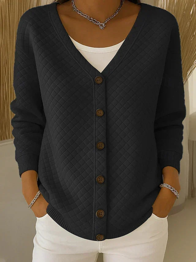 Léonore | Veste en Tricot Matelassée avec Boutons