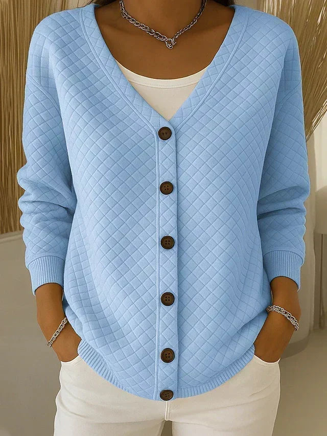 Léonore | Veste en Tricot Matelassée avec Boutons