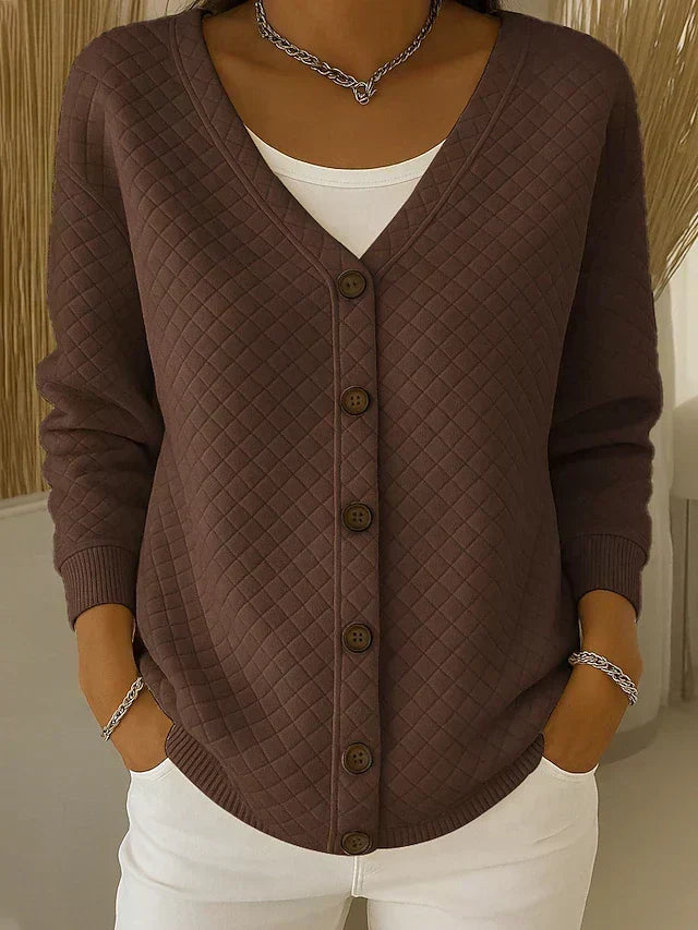 Léonore | Veste en Tricot Matelassée avec Boutons