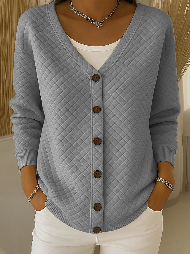Léonore | Veste en Tricot Matelassée avec Boutons