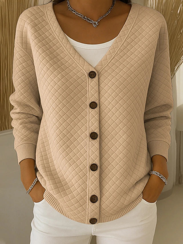 Léonore | Veste en Tricot Matelassée avec Boutons