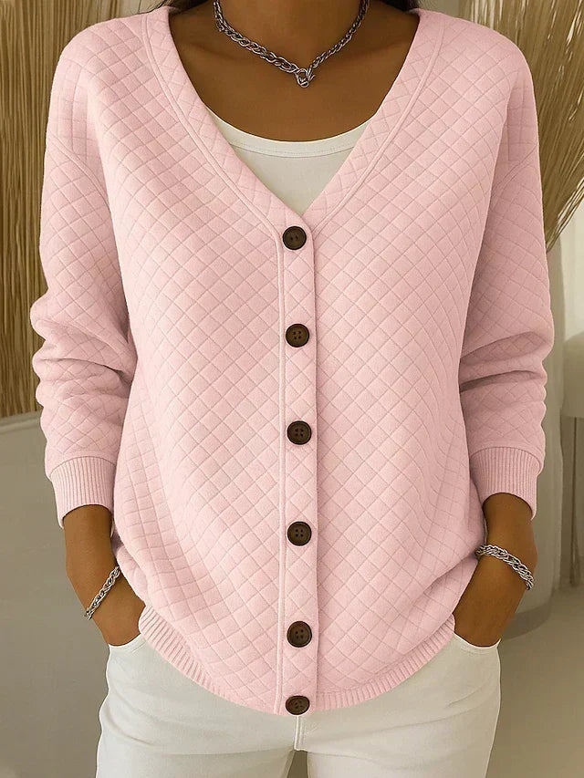 Léonore | Veste en Tricot Matelassée avec Boutons