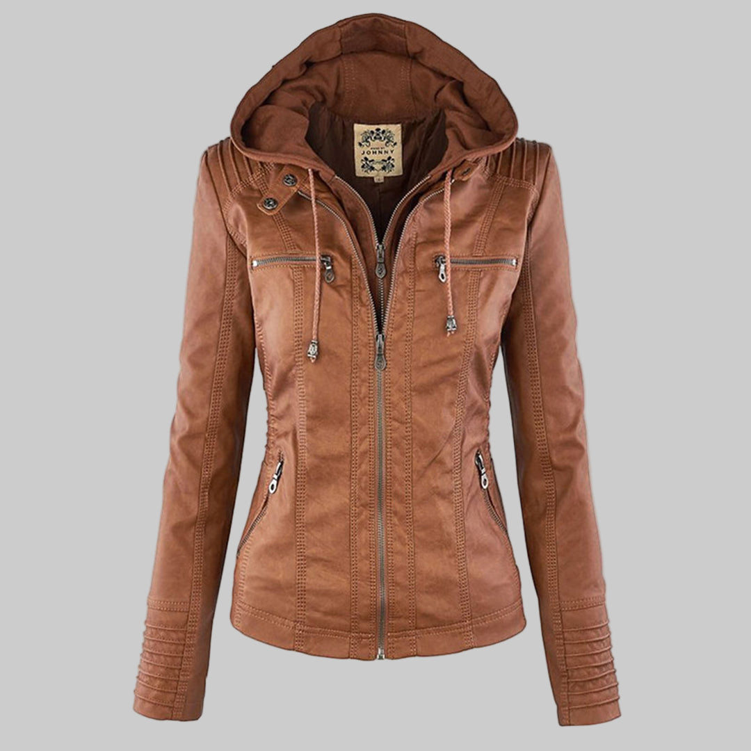Callista | Veste moto élégante à capuche