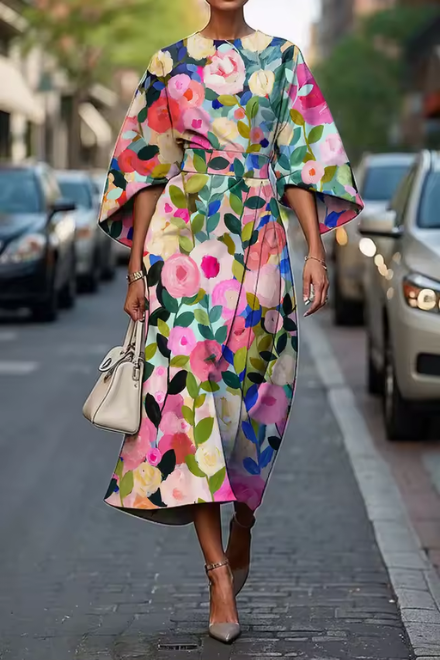 Moxlan | Robe élégante à imprimé floral