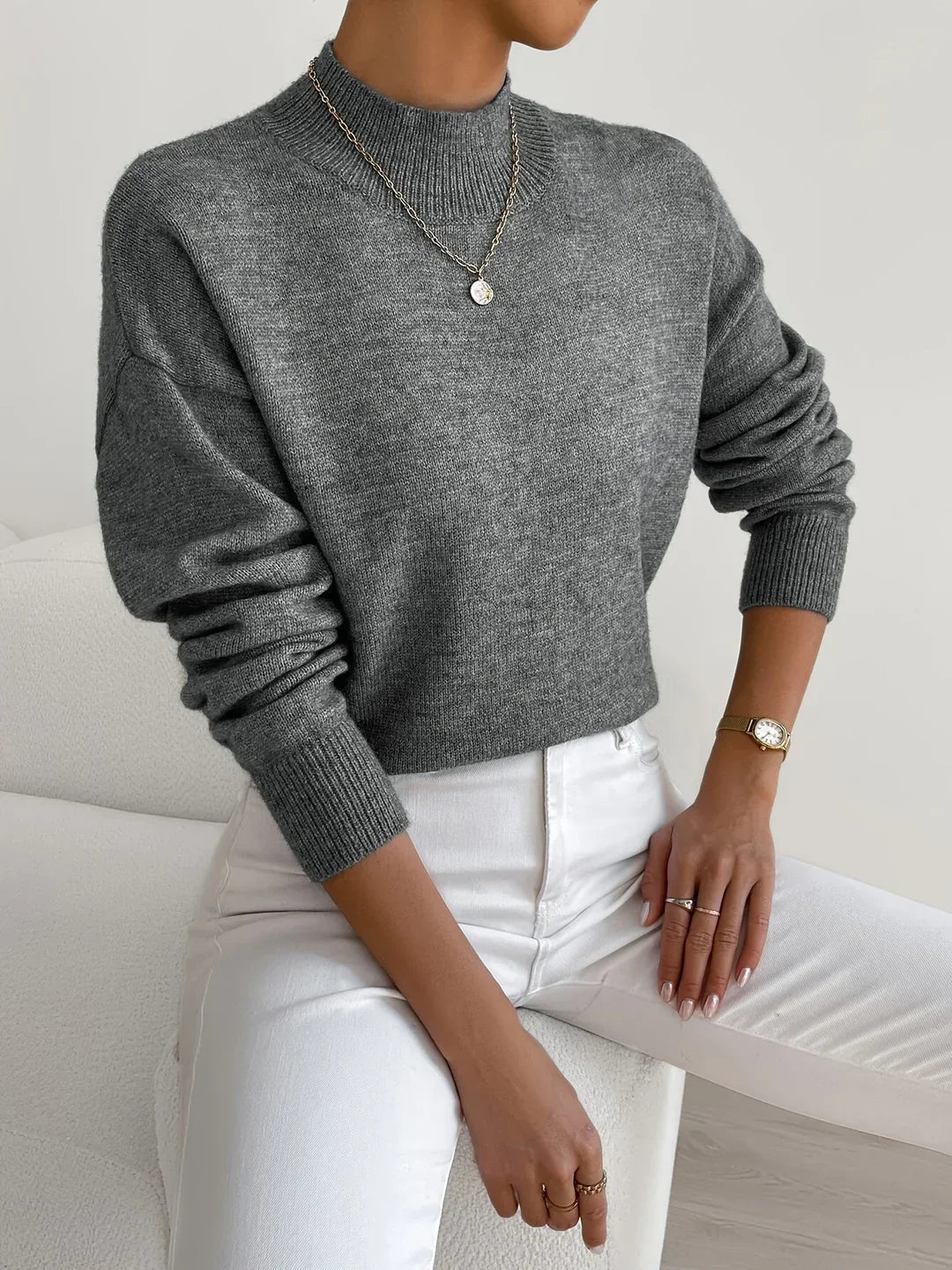 Harper | Pull doux à col montant