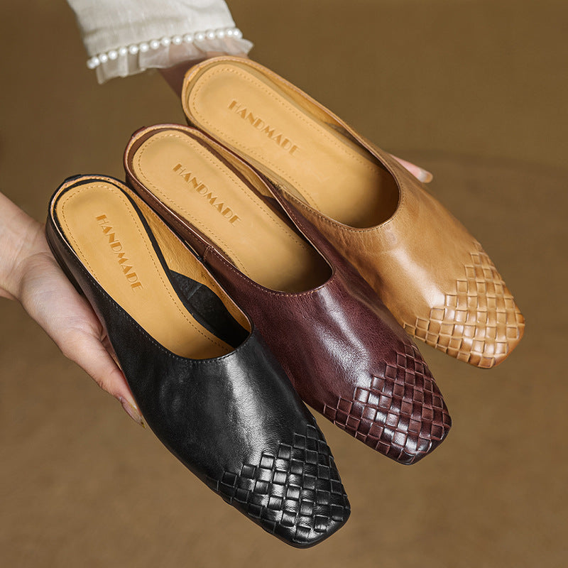 Mules en cuir véritable Helma