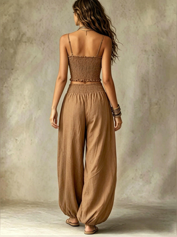 Marisol | Élégant ensemble deux pièces à smocks